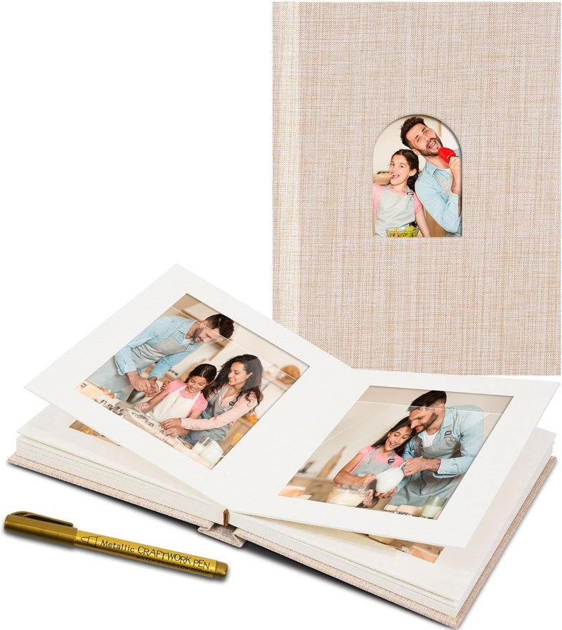 Remowith Premium Small Photo Album 4x6 with 30 Pockets, Linen Cover Memory Book with Writing Space Ideal for Wedding Photo Albums, Baby Books, and Travel Journals, Pink - Image 1